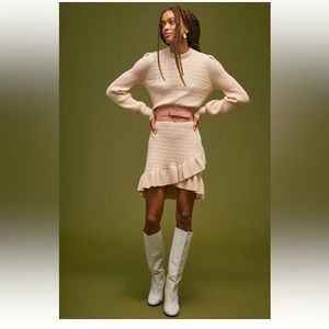 NWT Anthropologie ruffled sweater mini dress